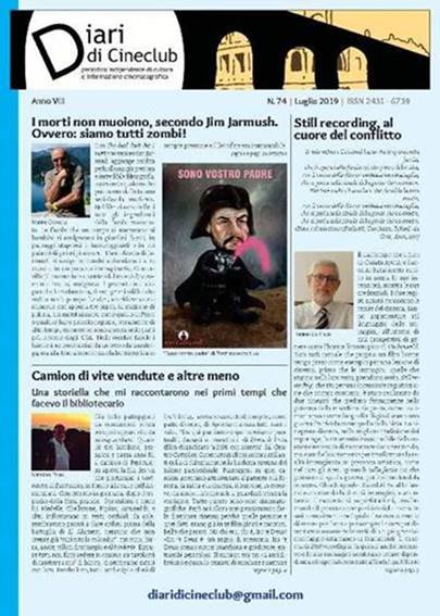 Diari di Cineclub: online il n.74-Luglio&nbsp;2019
