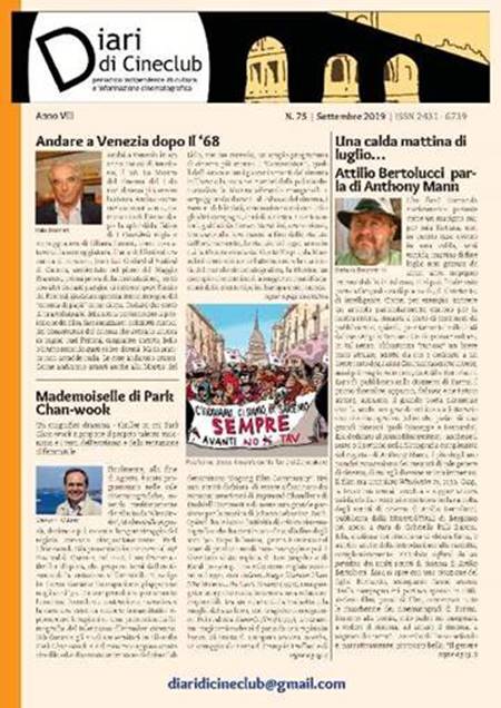 “Diari di Cineclub”: online il n. 75 – Settembre&nbsp;2019