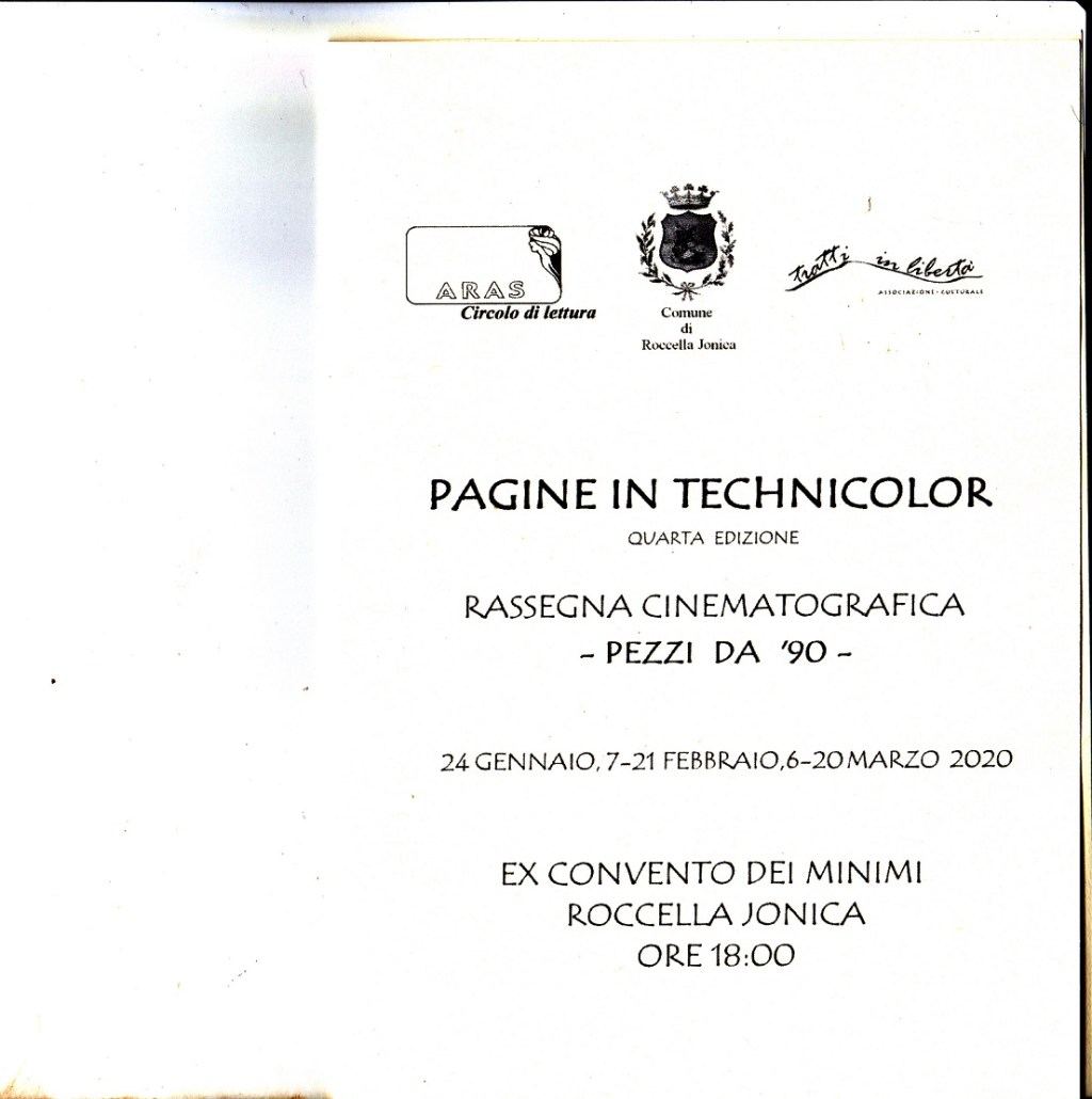 Roccella Jonica (RC): al via dal 24 gennaio la IV Edizione di “Pagine in&nbsp;Technicolor”