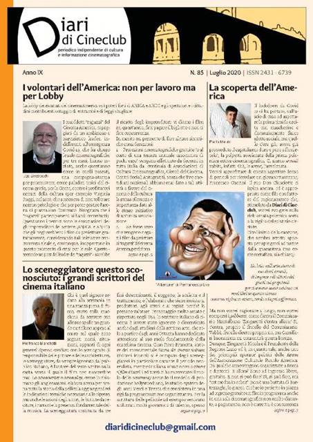 Diari di Cineclub: online il N. 85, Luglio&nbsp;2020