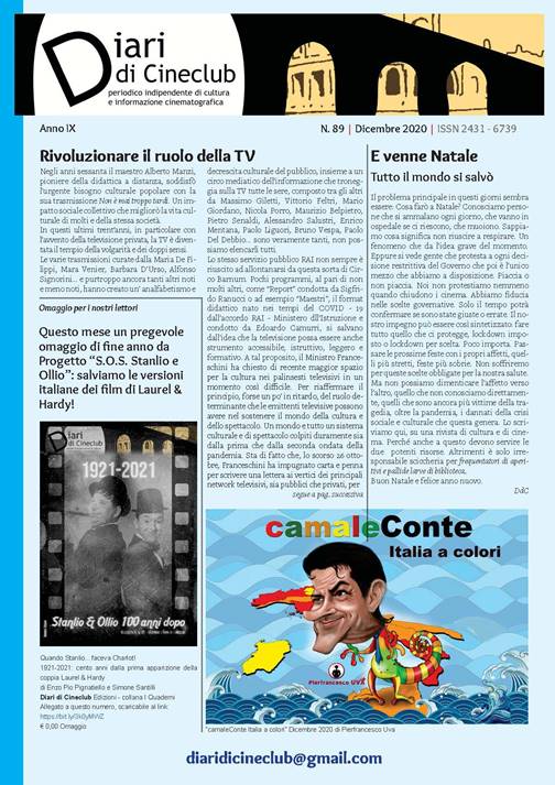Diari di Cineclub, online il N. 89- Dicembre&nbsp;2020