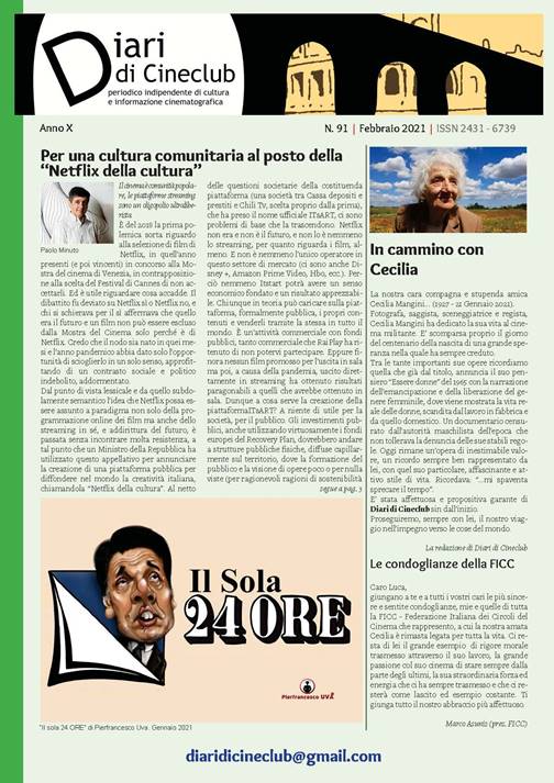 Diari di Cineclub, online il N.91-Febbraio&nbsp;2021