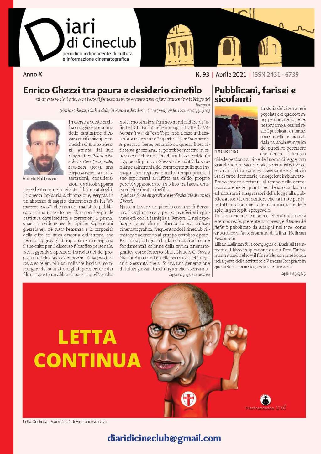 Diari di Cineclub, online il N. 93/Aprile&nbsp;2021