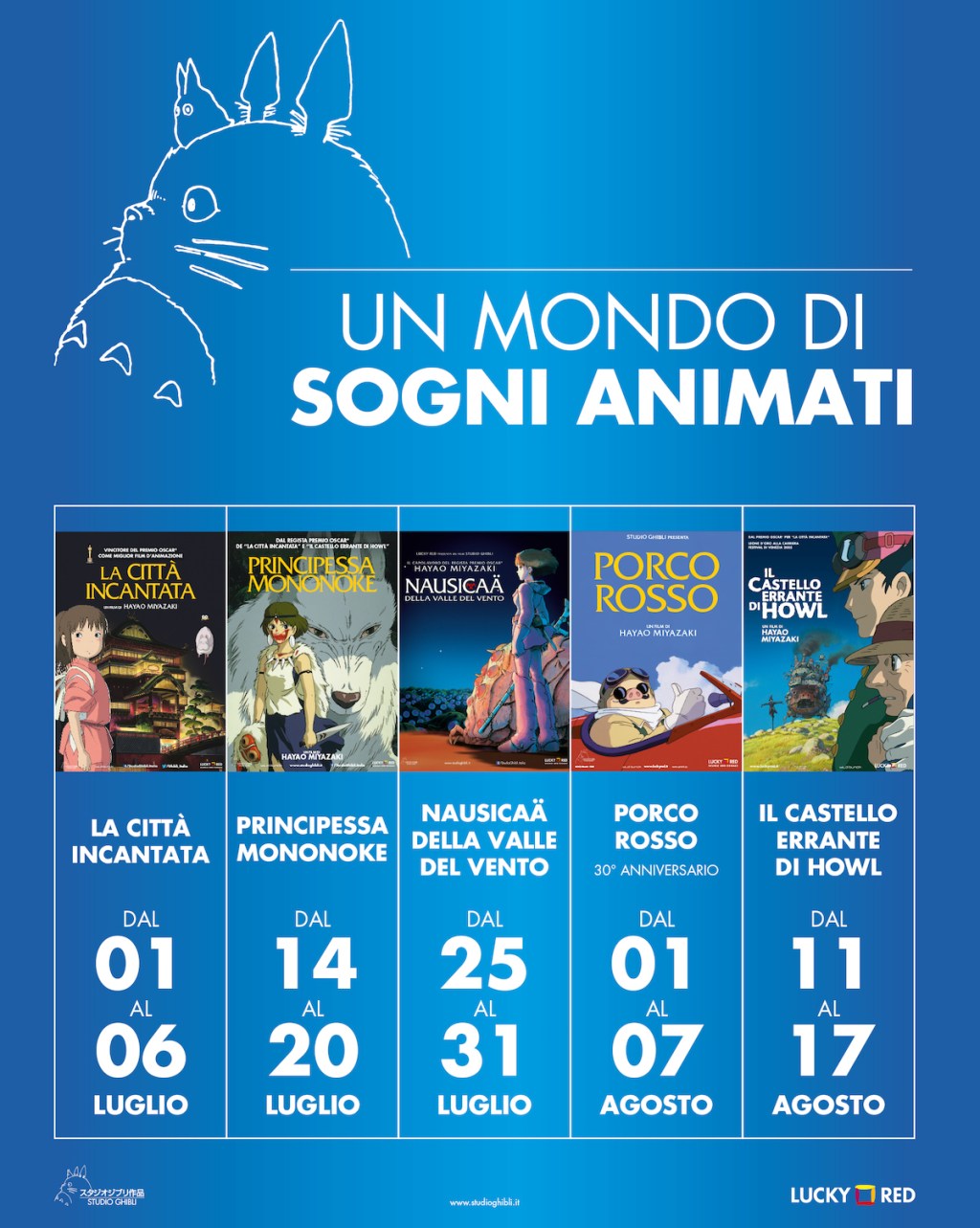 “Un mondo di sogni animati”,  ritornano in sala alcuni capolavori di Hayao&nbsp;Miyazaki