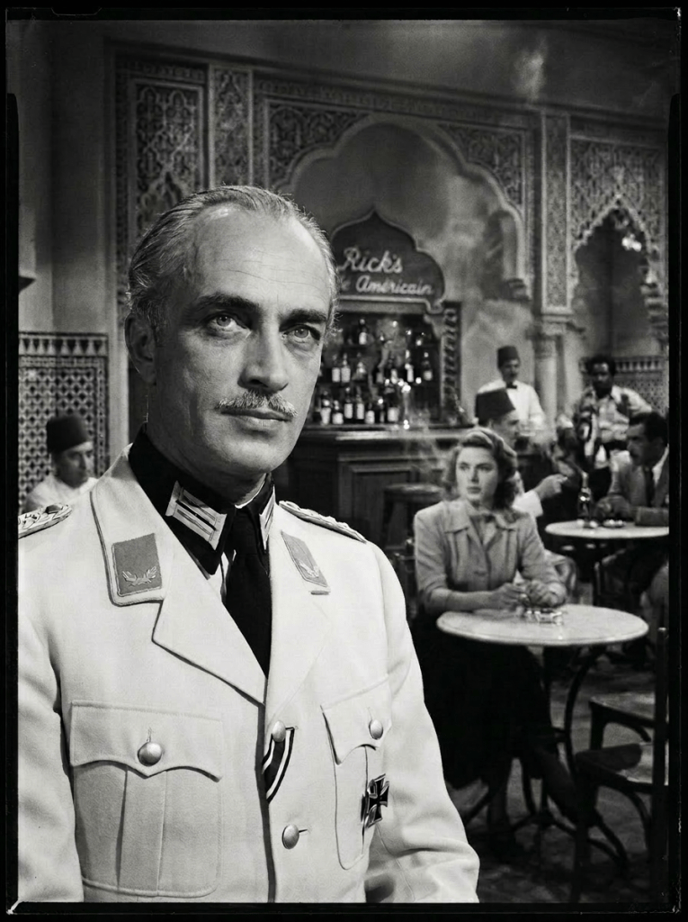 Man wearing coat and tie looking out a window with a contemplative expression